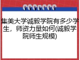 集美大学诚毅学院有多少学生，师资力量如何(诚毅学院师生规模)
