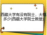 西藏大学有没有院士，大概多少(西藏大学院士数量)