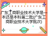 广东工商职业技术大学是一本还是本科第二批(广东工商职业技术大学批次)