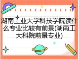 湖南工业大学科技学院读什么专业比较有前景(湖南工大科院前景专业)