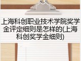 上海科创职业技术学院奖学金评定细则是怎样的(上海科创奖学金细则)