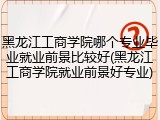 黑龙江工商学院哪个专业毕业就业前景比较好(黑龙江工商学院就业前景好专业)