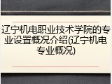辽宁机电职业技术学院的专业设置概况介绍(辽宁机电专业概况)
