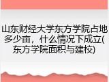山东财经大学东方学院占地多少亩，什么情况下成立(东方学院面积与建校)