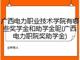 广西电力职业技术学院有哪些奖学金和助学金呢(广西电力职院奖助学金)