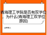 青海理工学院是否有双学位，为什么(青海理工双学位原因)
