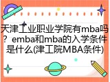 天津工业职业学院有mba吗？emba和mba的入学条件是什么(津工院MBA条件)