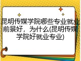 昆明传媒学院哪些专业就业前景好，为什么(昆明传媒学院好就业专业)
