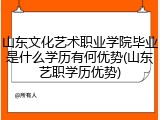 山东文化艺术职业学院毕业是什么学历有何优势(山东艺职学历优势)