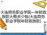 大连商务职业学院一年财政拨款大概多少钱(大连商务职业学院年财政拨款)