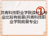 共青科技职业学院读什么专业比较有前景(共青科技职业学院前景专业)