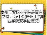 贵州工贸职业学院是否有双学位，为什么(贵州工贸职业学院双学位情况)