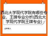 西北大学现代学院有哪些专业，王牌专业分析(西北大学现代学院王牌专业)
