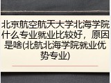 北京航空航天大学北海学院什么专业就业比较好，原因是啥(北航北海学院就业优势专业)