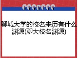 聊城大学的校名来历有什么渊源(聊大校名渊源)