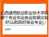 山西通用航空职业技术学院哪个专业毕业就业前景比较好(山航院好就业专业)
