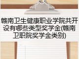 赣南卫生健康职业学院共开设有哪些类型奖学金(赣南卫职院奖学金类别)