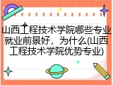 山西工程技术学院哪些专业就业前景好，为什么(山西工程技术学院优势专业)