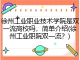徐州工业职业技术学院是双一流高校吗，简单介绍(徐州工业职院双一流？)