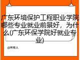 广东环境保护工程职业学院哪些专业就业前景好，为什么(广东环保学院好就业专业)
