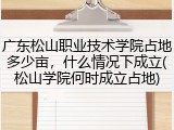 广东松山职业技术学院占地多少亩，什么情况下成立(松山学院何时成立占地)