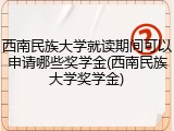 西南民族大学就读期间可以申请哪些奖学金(西南民族大学奖学金)