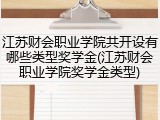 江苏财会职业学院共开设有哪些类型奖学金(江苏财会职业学院奖学金类型)
