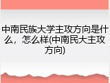 中南民族大学主攻方向是什么，怎么样(中南民大主攻方向)