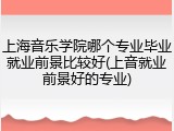 上海音乐学院哪个专业毕业就业前景比较好(上音就业前景好的专业)