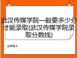 武汉传媒学院一般要多少分才能录取(武汉传媒学院录取分数线)