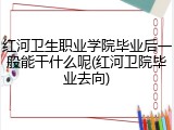 红河卫生职业学院毕业后一般能干什么呢(红河卫院毕业去向)