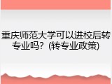 重庆师范大学可以进校后转专业吗？(转专业政策)