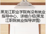 黑龙江职业学院有没有就业指导中心，详细介绍(黑龙江职院就业指导详情)