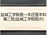 盐城工学院是一本还是本科第二批(盐城工学院批次)