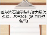 哈尔滨石油学院师资力量怎么样，名气如何(哈油师资名气)