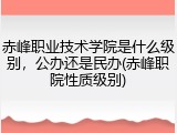 赤峰职业技术学院是什么级别，公办还是民办(赤峰职院性质级别)