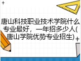 唐山科技职业技术学院什么专业最好，一年招多少人(唐山学院优势专业招生)