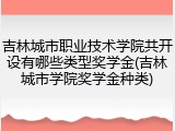 吉林城市职业技术学院共开设有哪些类型奖学金(吉林城市学院奖学金种类)