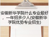 安徽新华学院什么专业最好，一年招多少人(安徽新华学院优势专业招生)
