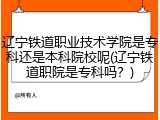 辽宁铁道职业技术学院是专科还是本科院校呢(辽宁铁道职院是专科吗？)