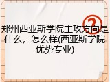 郑州西亚斯学院主攻方向是什么，怎么样(西亚斯学院优势专业)