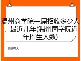 温州商学院一届招收多少人，最近几年(温州商学院近年招生人数)