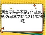 河套学院是不是211或985高校(河套学院是211或985吗)