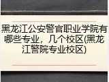 黑龙江公安警官职业学院有哪些专业，几个校区(黑龙江警院专业校区)