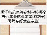 闽江师范高等专科学校哪个专业毕业就业前景比较好(闽师专好就业专业)