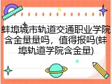 蚌埠城市轨道交通职业学院含金量量吗，值得报吗(蚌埠轨道学院含金量)