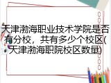 天津渤海职业技术学院是否有分校，共有多少个校区(天津渤海职院校区数量)