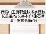 石嘴山工贸职业技术学院校长是谁,校长基本介绍(石嘴山工贸校长简介)