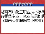 湖南石油化工职业技术学院有哪些专业，就业前景如何(湖南石化职院专业就业)