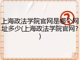上海政法学院官网是哪个网址多少(上海政法学院官网？)